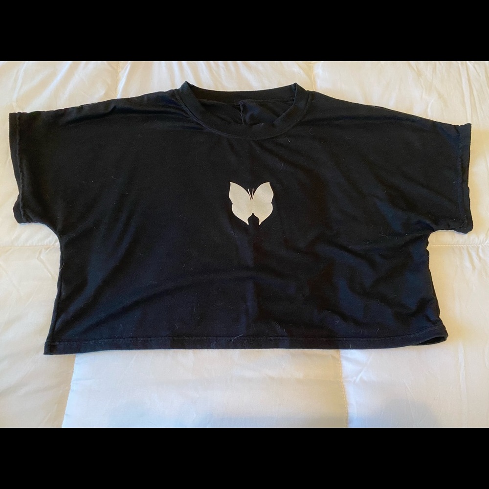 L Black Crop Top